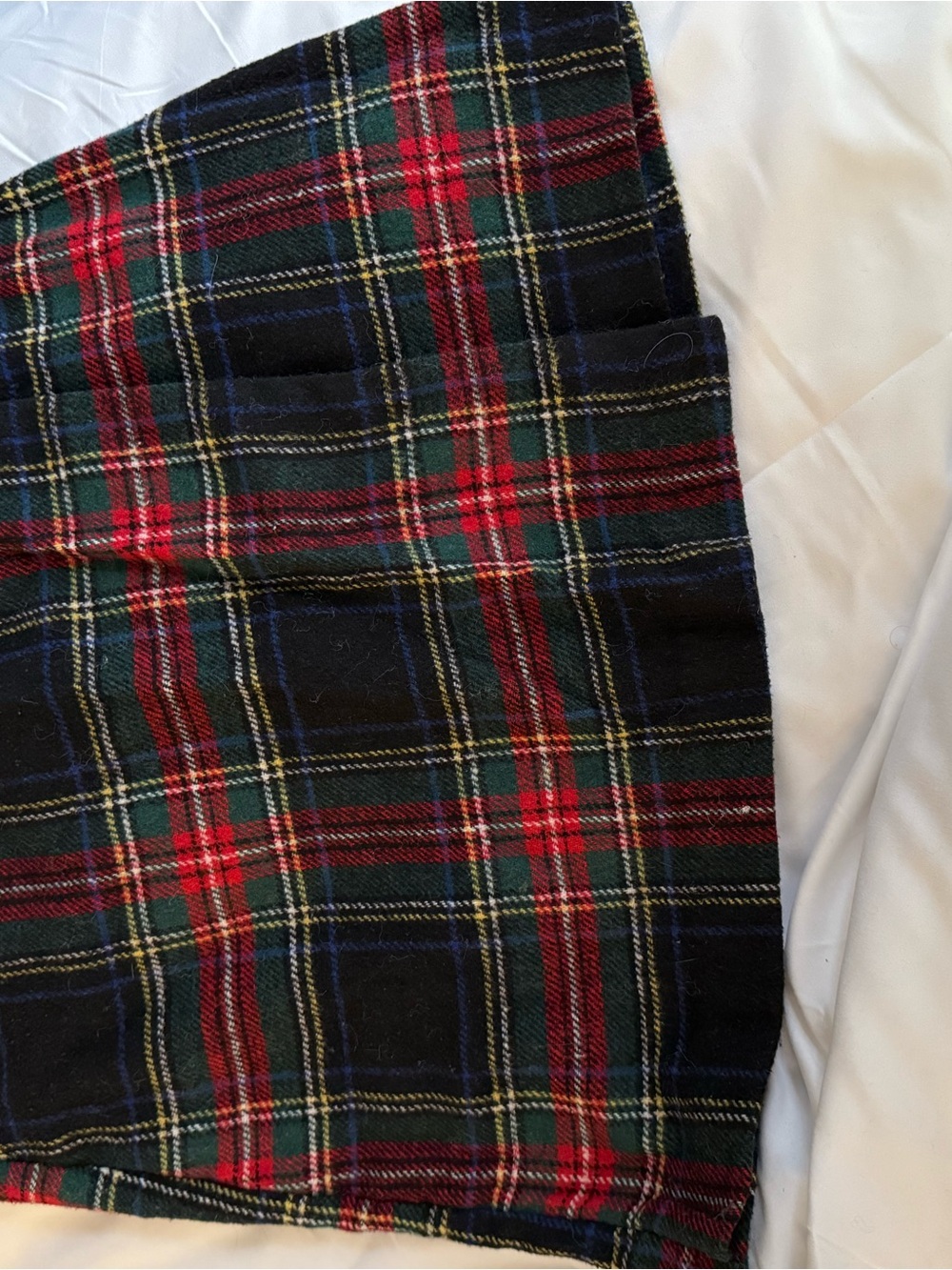 Francesca’s Women’s ' Christmas Plaid Tweed Skirt in Red, Green & Navy